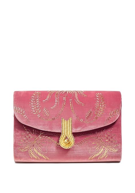 Powder pink foliage queen mid clutch Amato Daniele - women AMATO DANIELE | 877864AVELLUTOSTRASSRS